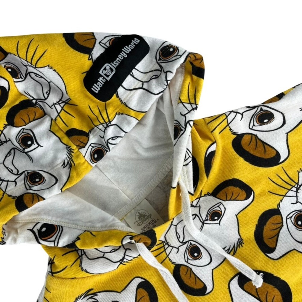 Disney Simba Lion King Hoodie Adult L Walt Disney World All Over Print‎ Yellow
